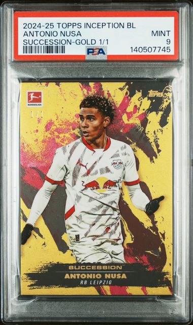 Topps Antonio Nusa 1/1 Succession Gold 2024/25 Inception Bundesliga PSA 9