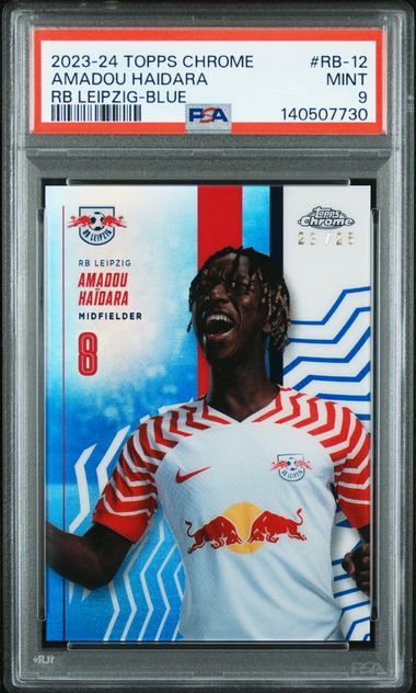 Topps Amadou Haidara 23/25 Blue 2023/24 Chrome RB Leipzig PSA 9