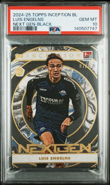 Topps Luis Engelns 01/10 NextGen Black 2024/25 Inception Bundesliga PSA 10