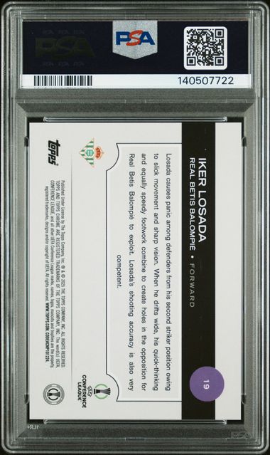 Topps Iker Losada 01/25 Orange RC 2024/25 Sapphire UCC PSA 10