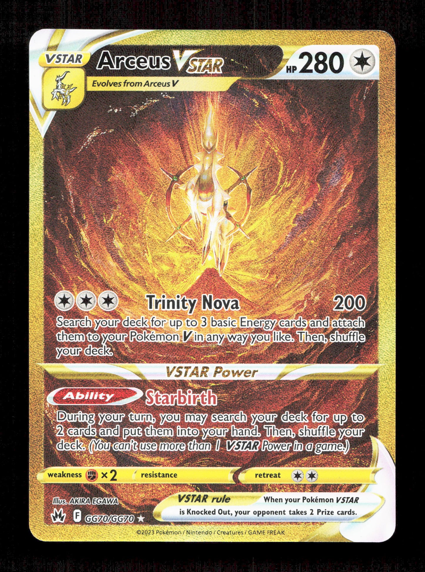Pokemon Arceus VSTAR GG70/GG70 Gold Special Illustration Rare 2023 Crown Zenith Galarian Gallery
