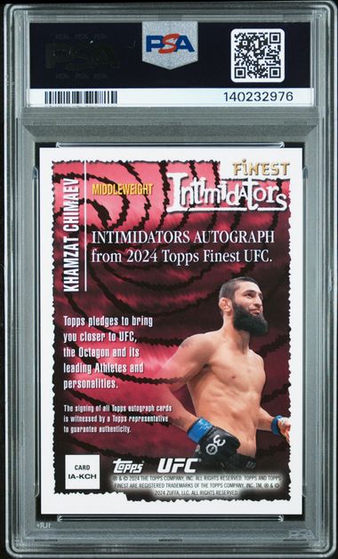 Topps Khamzat Chimaev Intimidators Autograph Gold Refractor 40/50 2024 Finest UFC PSA 10