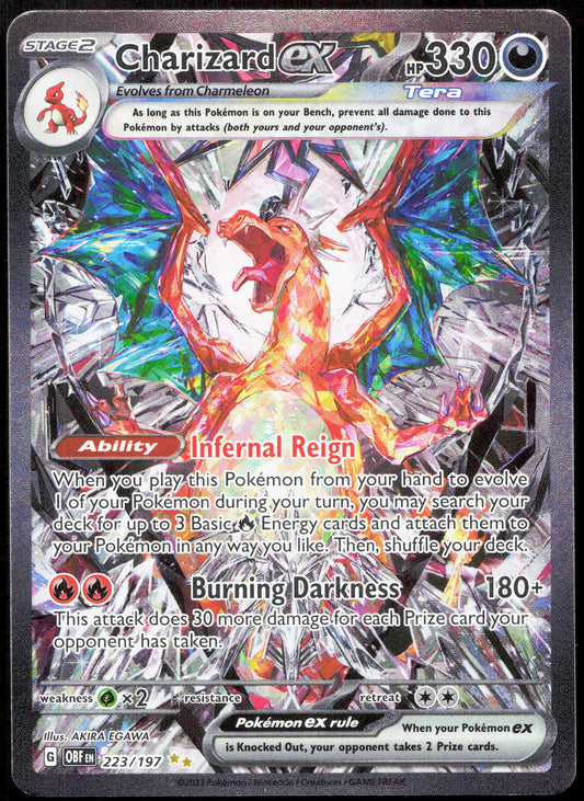 Pokemon Charizard EX 223/197 Special Illustration Rare 2023 Obsidian Flames