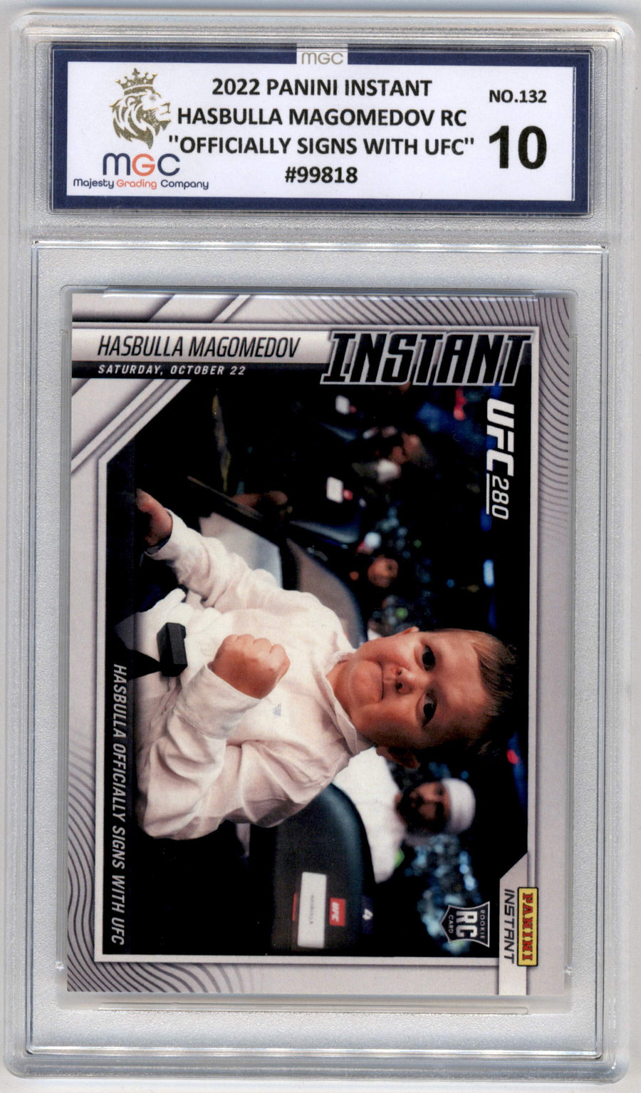 Panini Hasbulla Magomedov "Officially Signs With UFC" RC #132 2022 Instant MGC 10