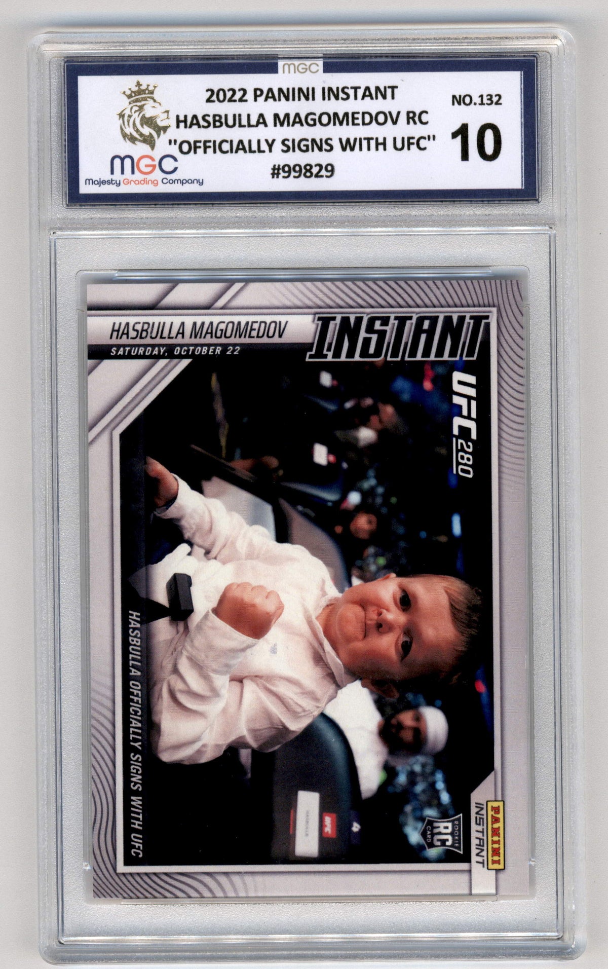 Panini Hasbulla Magomedov "Officially Signs With UFC" RC #132 2022 Instant MGC 10