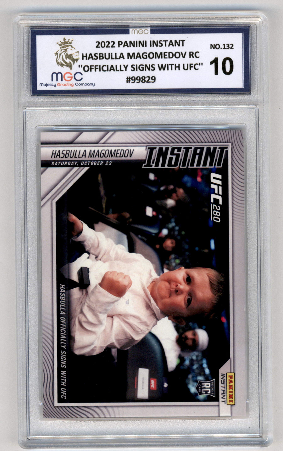 Panini Hasbulla Magomedov "Officially Signs With UFC" RC #132 2022 Instant MGC 10