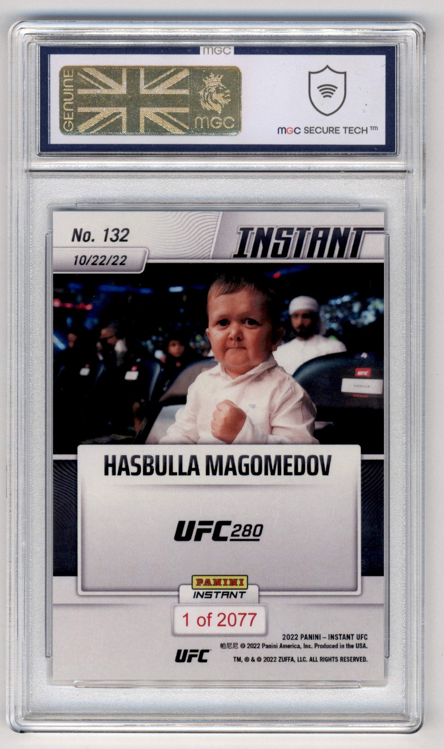 Panini Hasbulla Magomedov "Officially Signs With UFC" RC #132 2022 Instant MGC 10