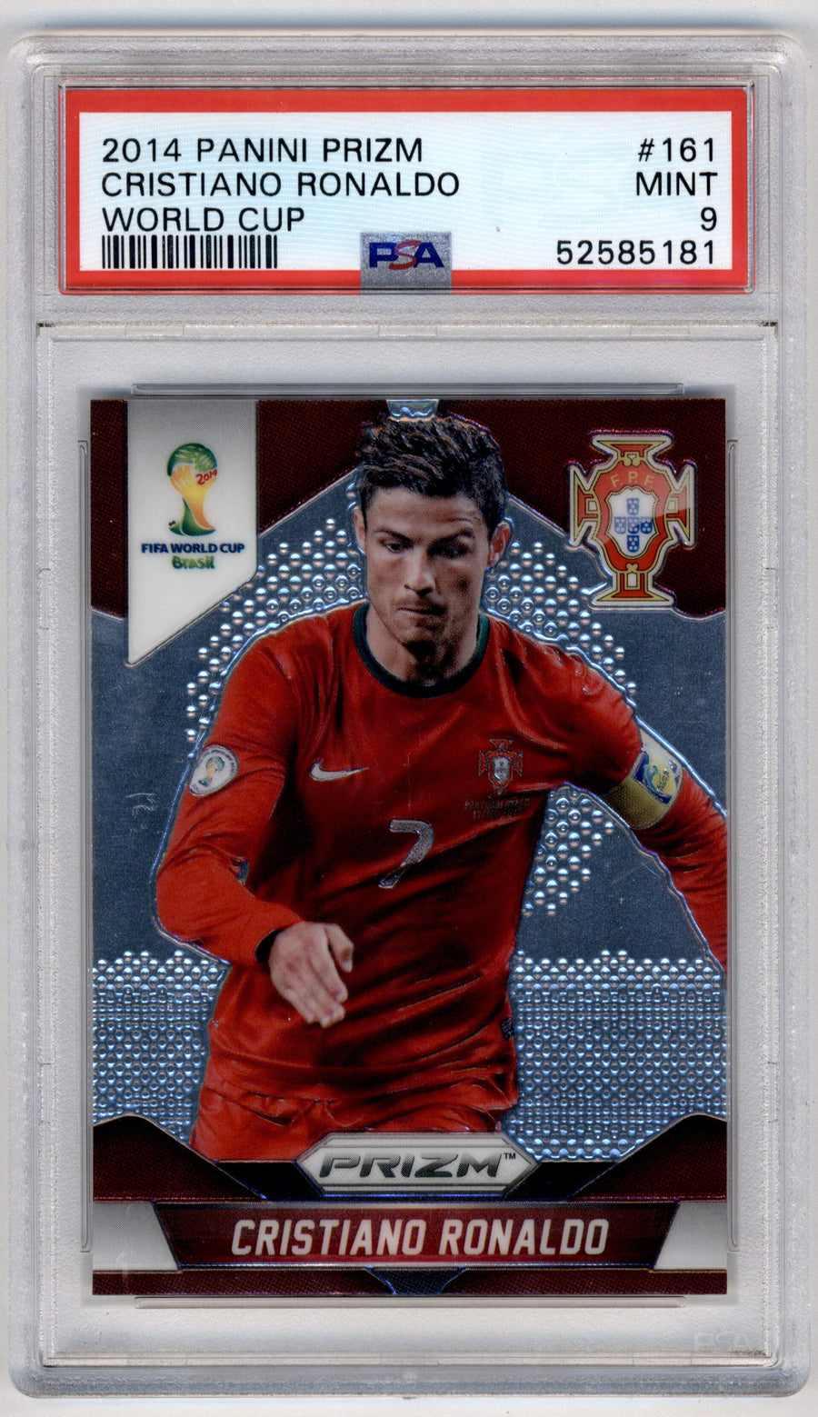 Panini Cristiano Ronaldo #161 2014 2014 Panini Prizm World Cup PSA 9