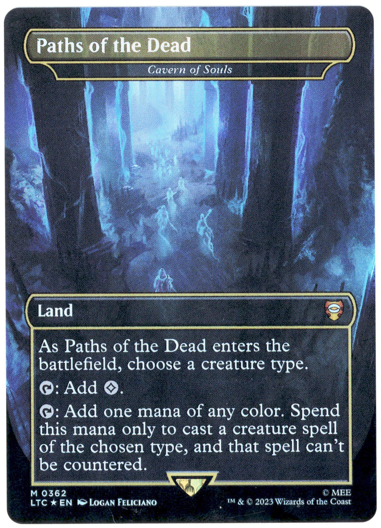 Magic The Gathering Paths Of The Dead Cavern Of Souls M0362 Borderless Foil 2023 Lord Of The Rings Tales Of Middle Earth