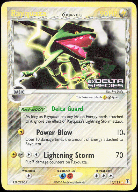 Pokemon Rayquaza Reverse Holo 13/113 2005 Delta Species