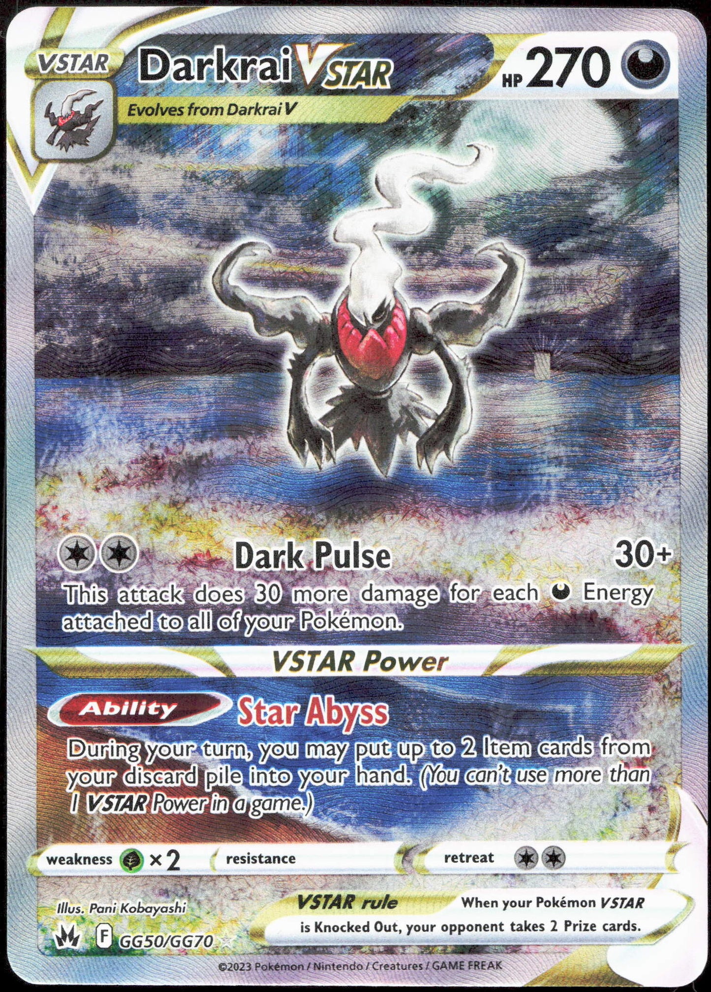Pokemon Darkrai Vstar GG50/GG70 Full Art Crown Zenith