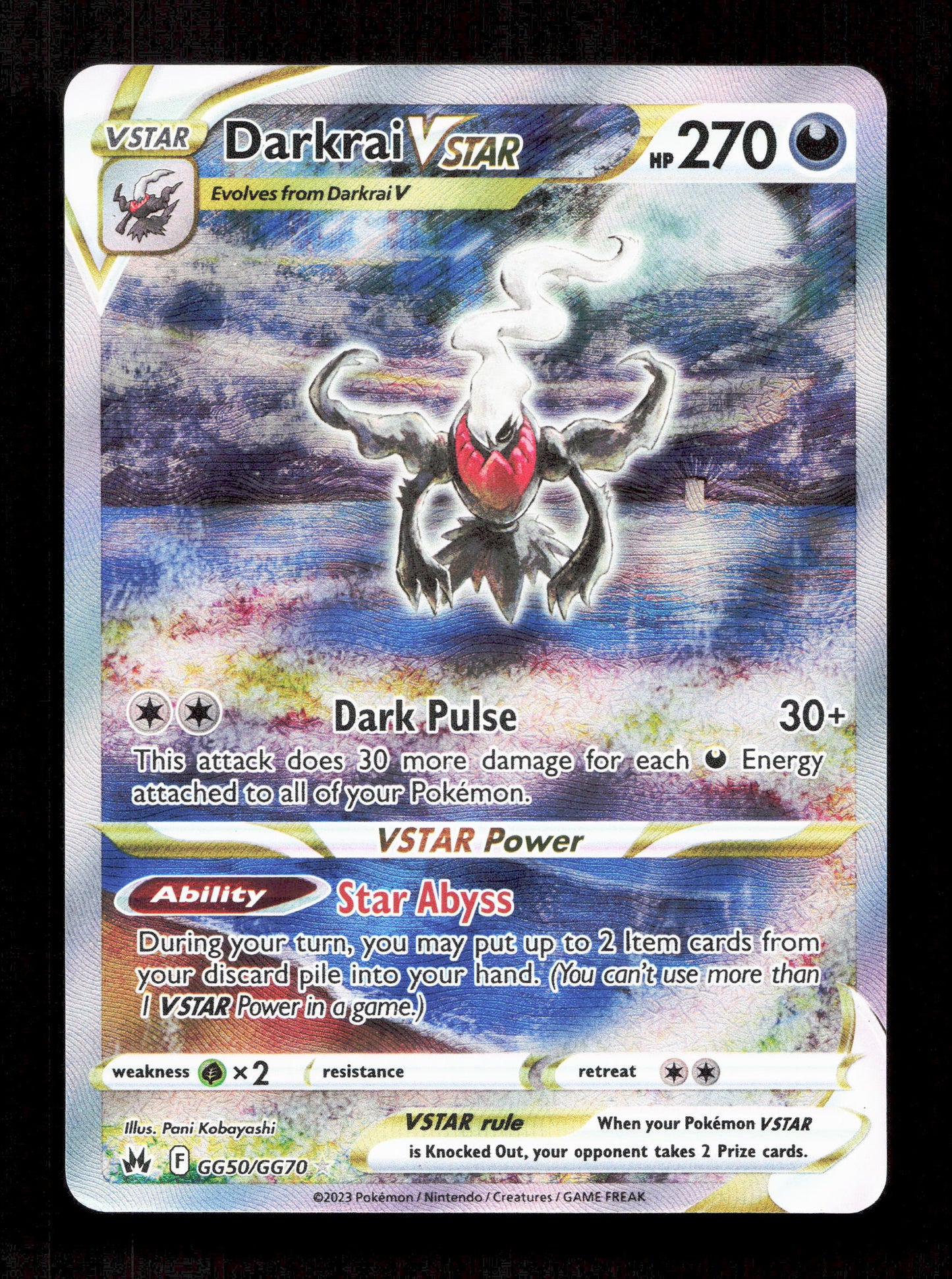 Pokemon Darkrai VSTAR GG50/GG70 Full Art 2023 Crown Zenith Galarian Gallery