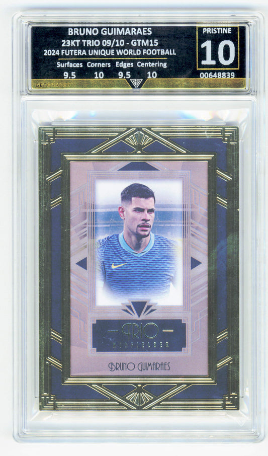 Futera Bruno Guimaraes 09/10 23KT Trio GTM15 2024 Unique World Football GetGraded 10