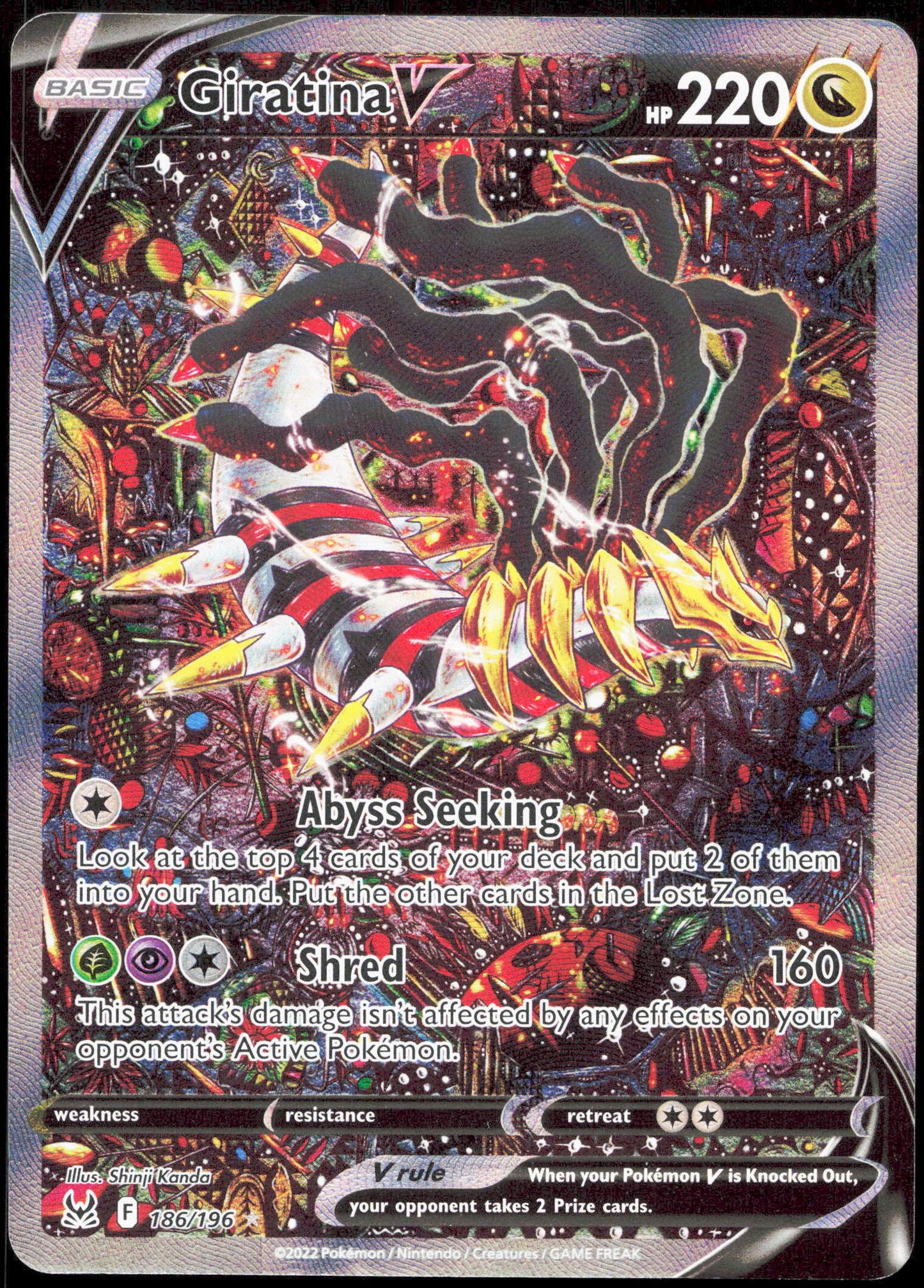 Pokemon Giratina V 186/196 Full Art 2022 Lost Origin
