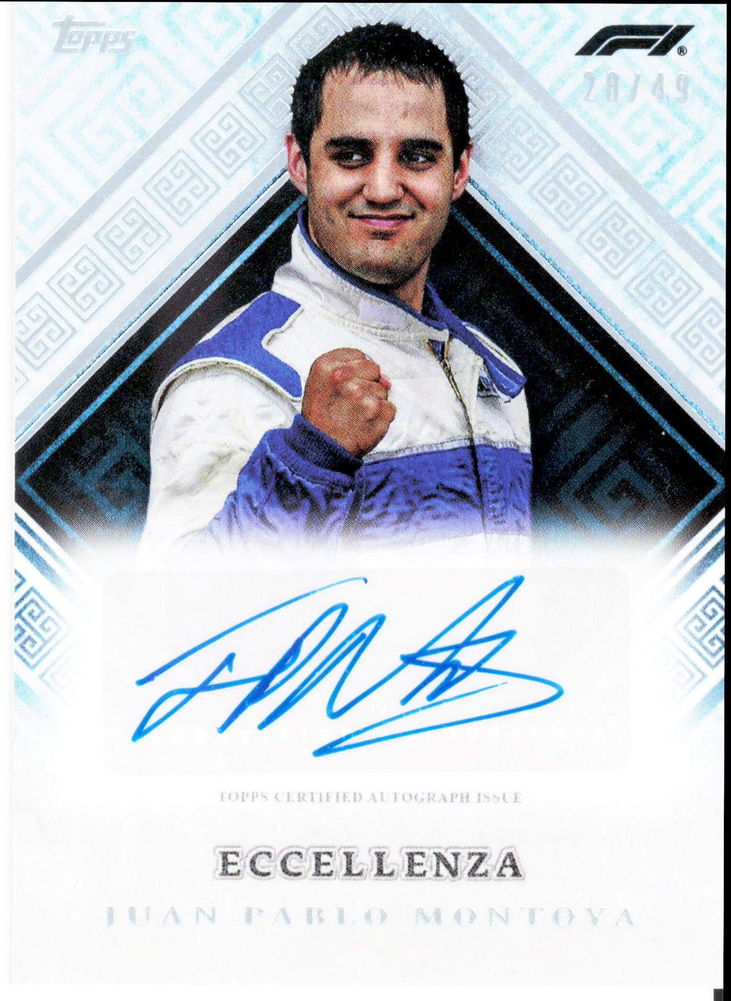 Topps Juan Pablo Montoya 28/49 Autograph Veterano 2024 Formula 1 Eccellenza