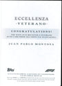 Topps Juan Pablo Montoya 28/49 Autograph Veterano 2024 Formula 1 Eccellenza