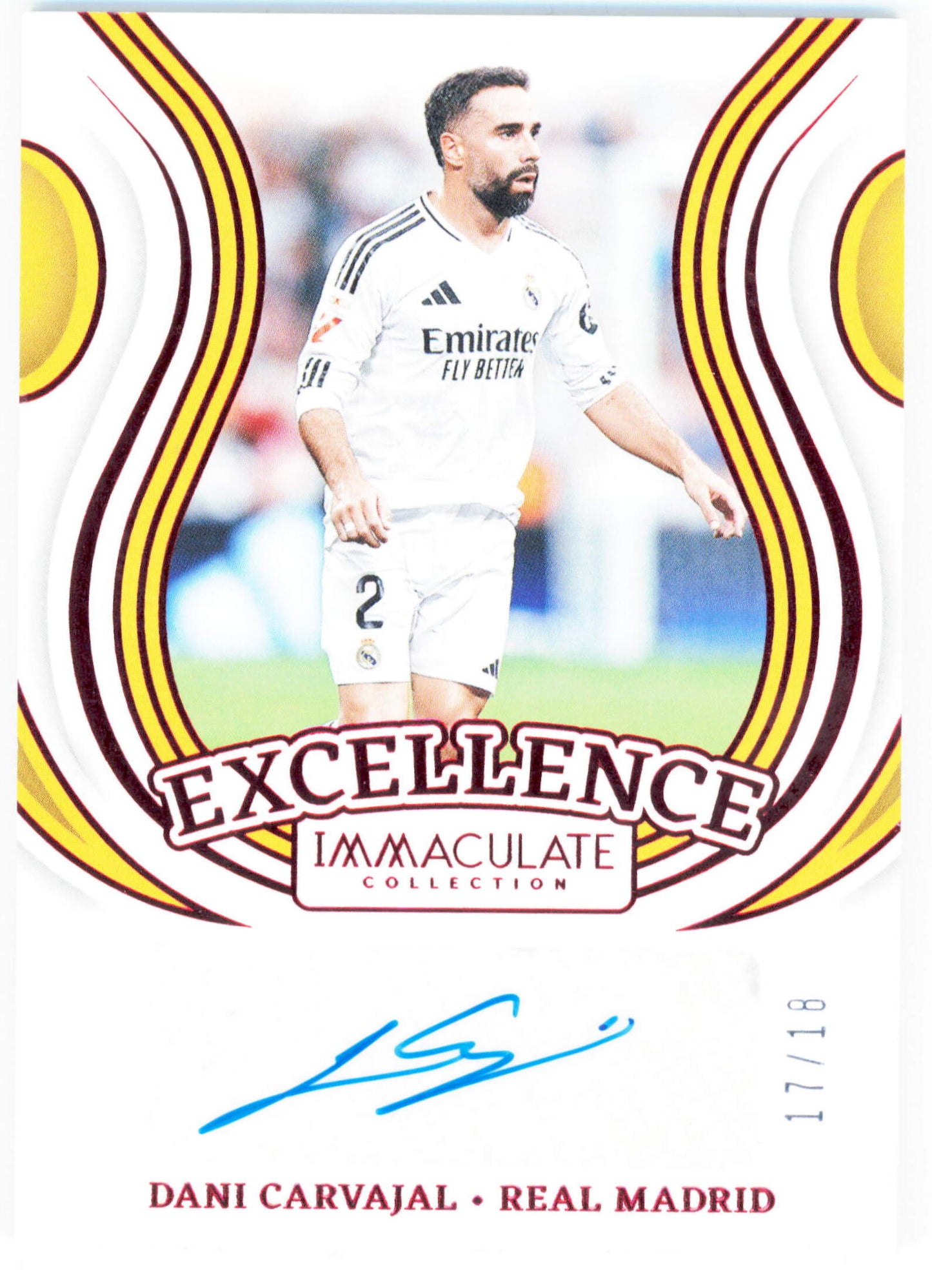 Panini Dani Carvajal Autograph 17/18 Excellence EA-DC Immaculate Collection 2025