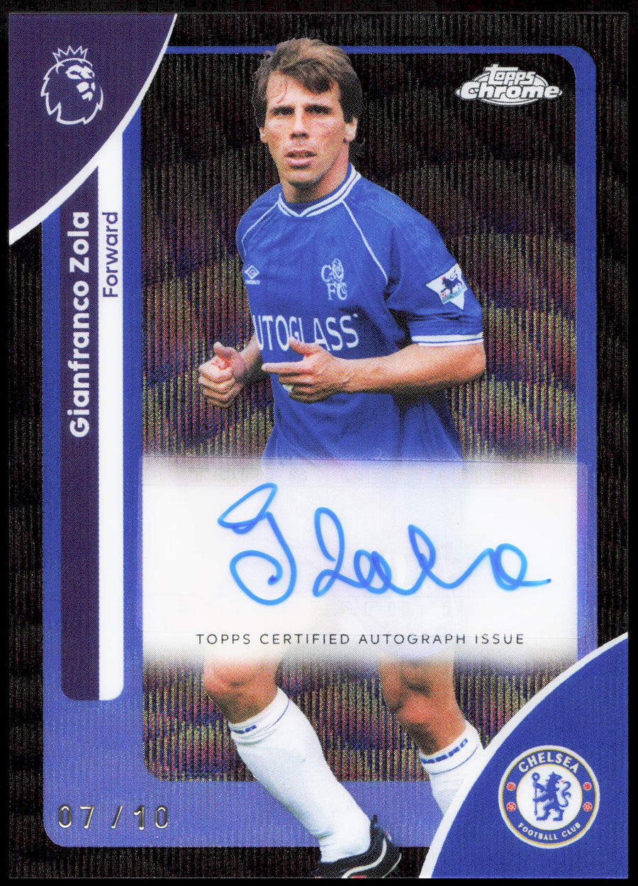 Topps Gianfranco Zola Autograph Black Wave 7/10 CA-GZ Chrome Premier League 2026