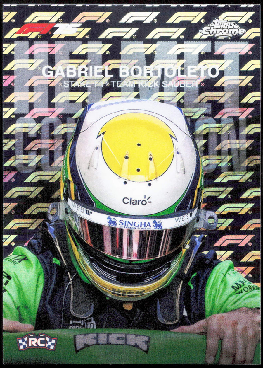 Topps Gabriel Bortoleto Helmet Collection Rookie HC-10 2025 Chrome Formula 1 Logofractor