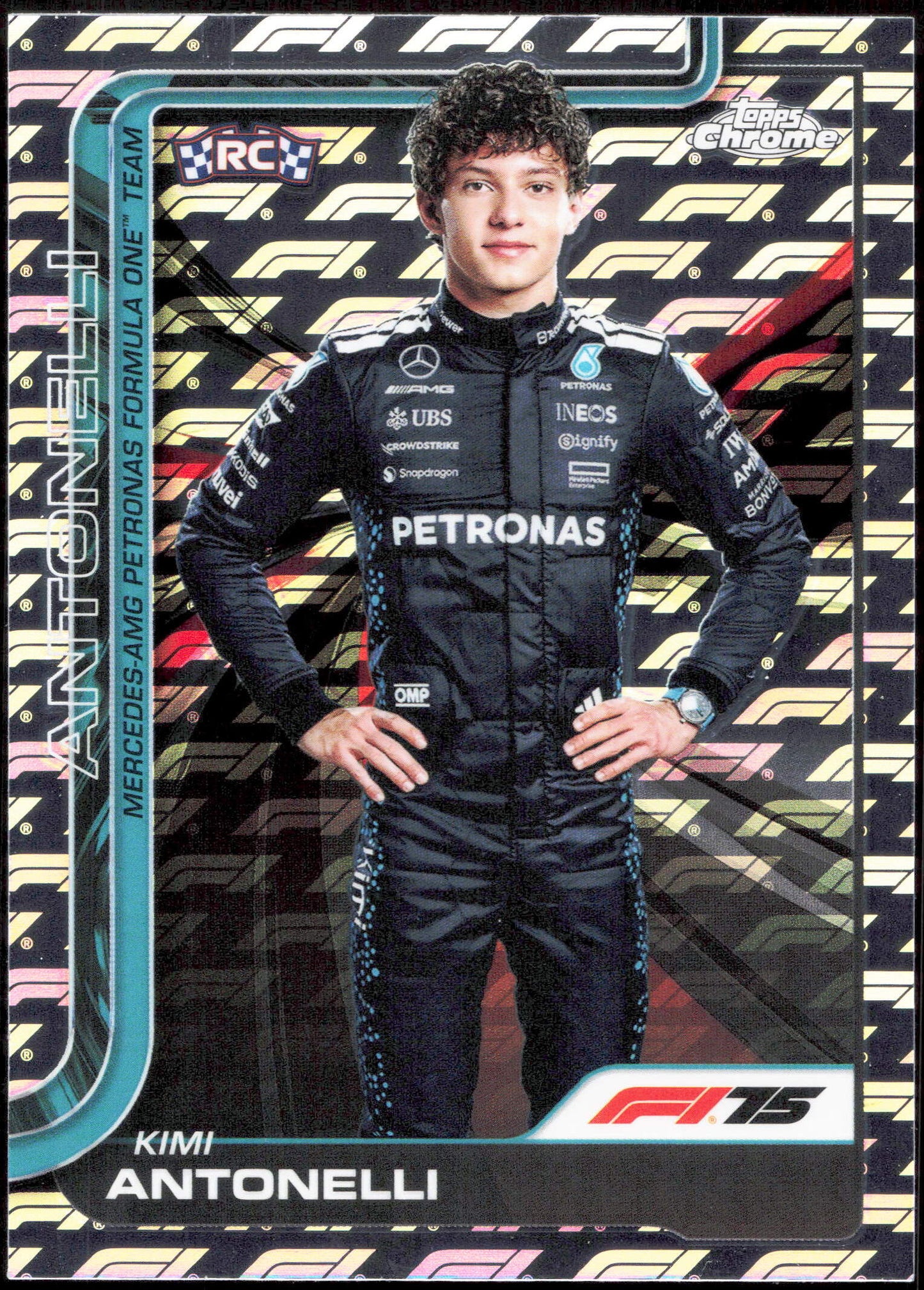 Topps Kimi Antonelli #8 Rookie Portrait 2025 Chrome Formula 1 Logofractor
