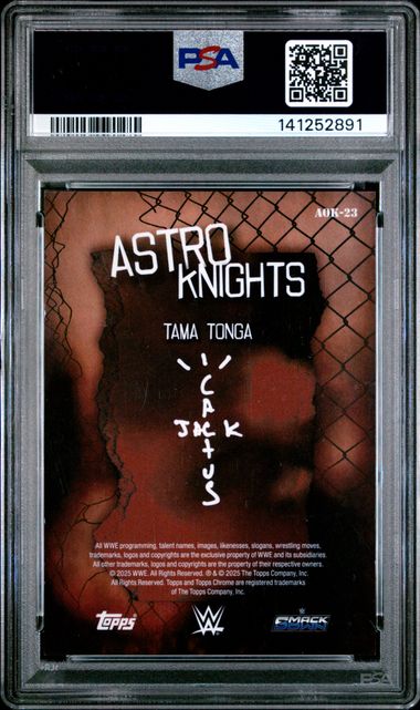 Topps Tama Tonga Astroknights Black Refractor 03/10 Cactus Jack AOK-23 WWE PSA 9