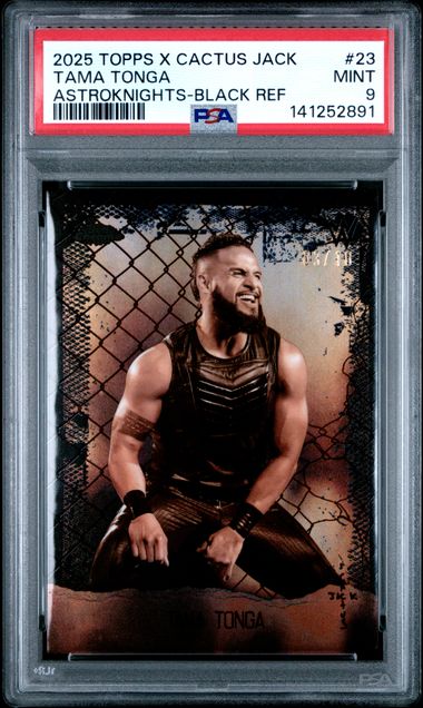 Topps Tama Tonga Astroknights Black Refractor 03/10 Cactus Jack AOK-23 WWE PSA 9