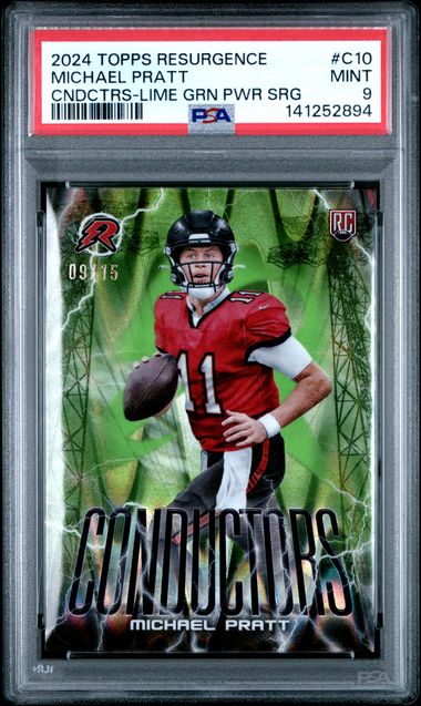 Topps Michael Pratt Conductors Lime Green Power Surge 09/15 RC 2024 Resurgence PSA 9