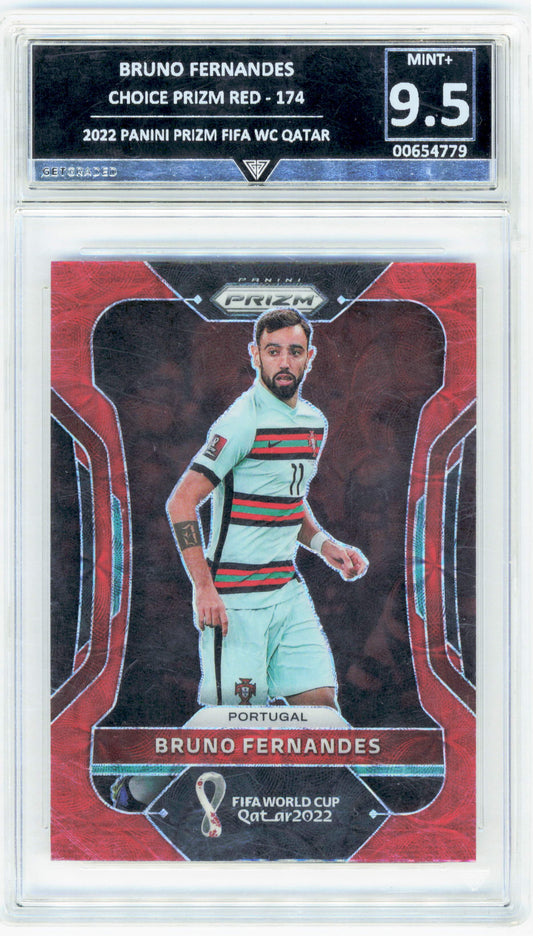 Panini Bruno Fernandes Choice Prizm Red #174 2022 Prizm Fifa World Cup Qatar GetGraded 9.5