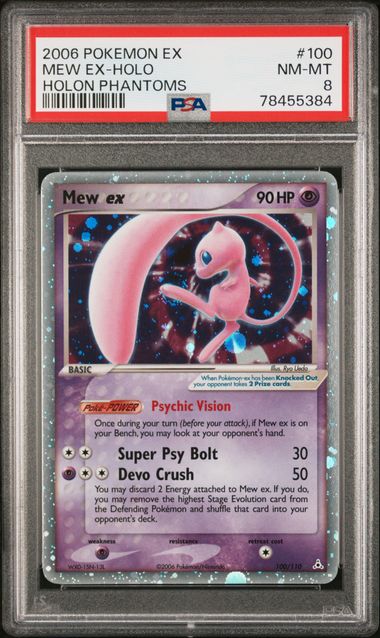 Pokemon Mew EX 100/110 Holo 2006 Holon Phatoms PSA 8