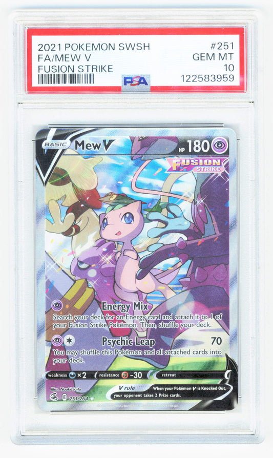 Pokemon Mew V 251/264 Full Art 2021 Fusion Strike PSA 10