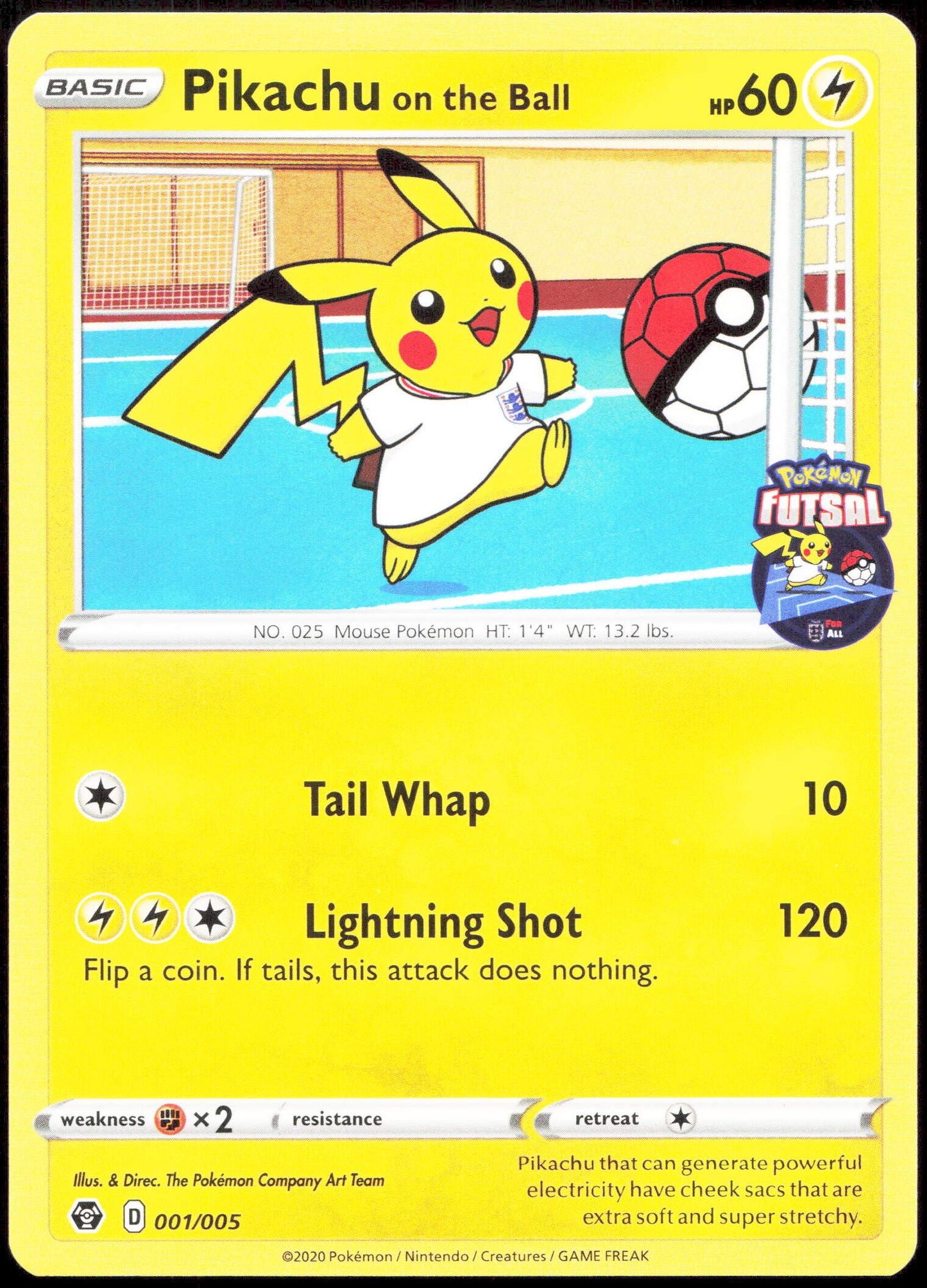Pokemon Pikachu On The Ball 001/005 2020 Futsal