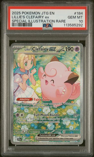 Pokemon Lillie's Clefairy EX 184/159 Special Illustration Rare 2025 Journey Together PSA 10