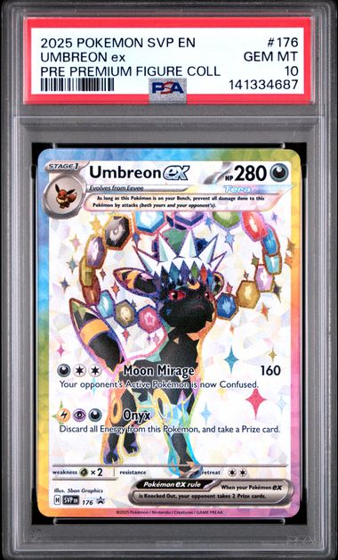 Pokemon Umbreon EX 176 Full Art 2025 Prismatic Evolutions Premium Figure Collection PSA 10 (Copy)