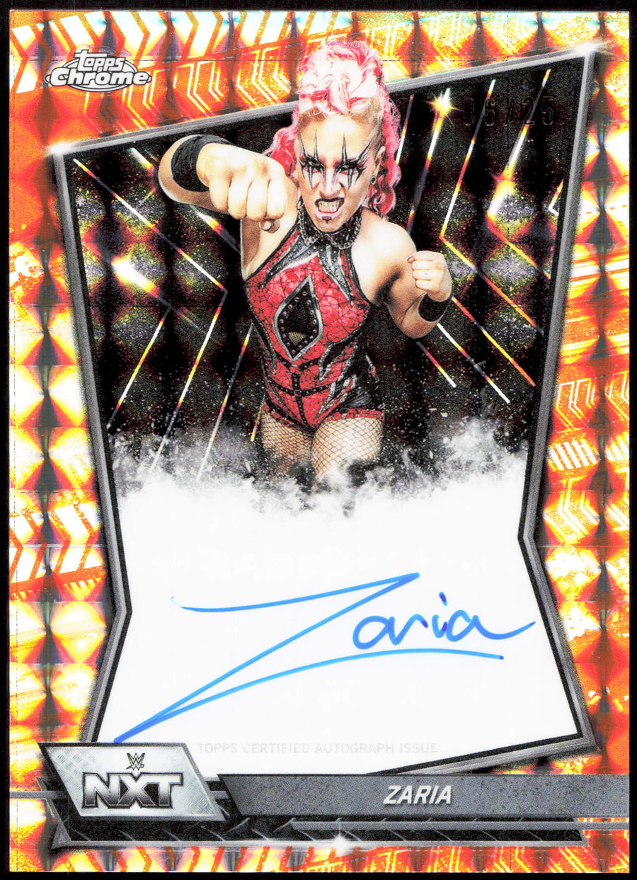 Topps Zaria Autograph 06/25 Orange Geometric NXT-ZAR 2026 Chrome WWE