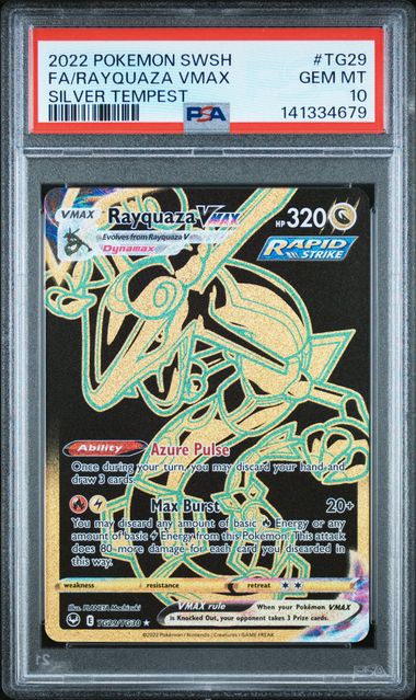 Pokemon Rayquaza VMAX Tg29/Tg30 Full Art 2022 Silver Tempest PSA 10