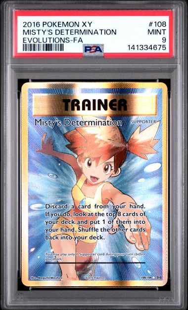 Pokemon Misty's Determination 108/108 Full Art 2016 Evolutions PSA 9