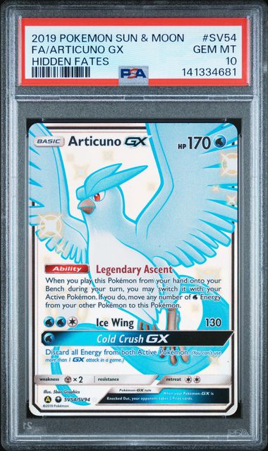 Pokemon Articuno GX SV54/SV94 Full Art 2019 Hidden Fates PSA 10