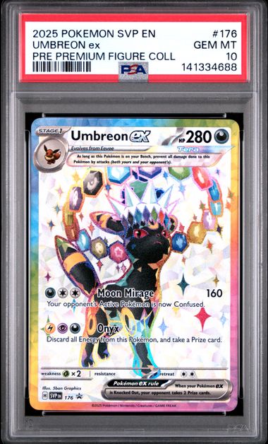 Pokemon Umbreon EX 176 Full Art 2025 Prismatic Evolutions Premium Figure Collection PSA 10
