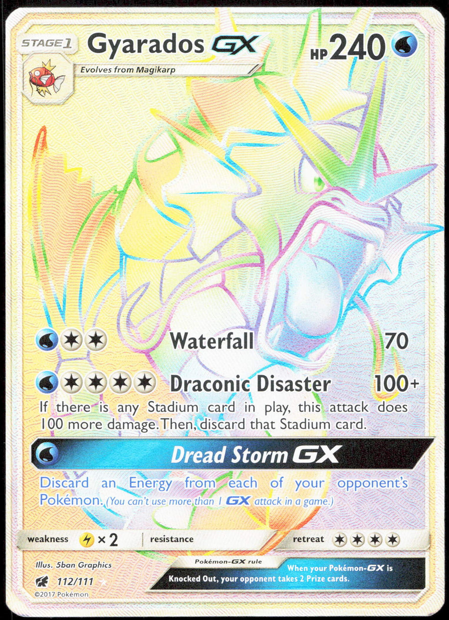 Pokemon Gyarados GX 112/111 Full Art Secret Rare 2017 Crimson Invasion