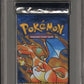 Pokemon Base Set Unlimited Thick Font Booster Pack 1999 (Charizard) PSA 8