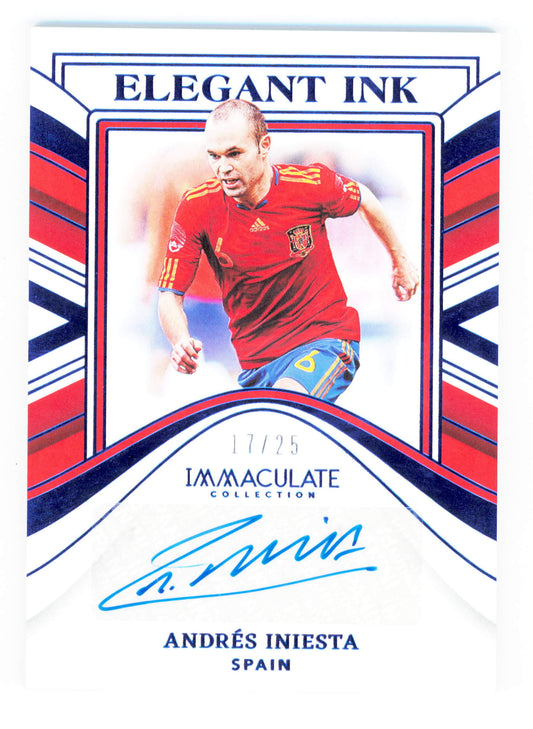 Panini Andres Iniesta Autograph 17/25 Elegant Ink EI-AI  Immaculate Collection 2024