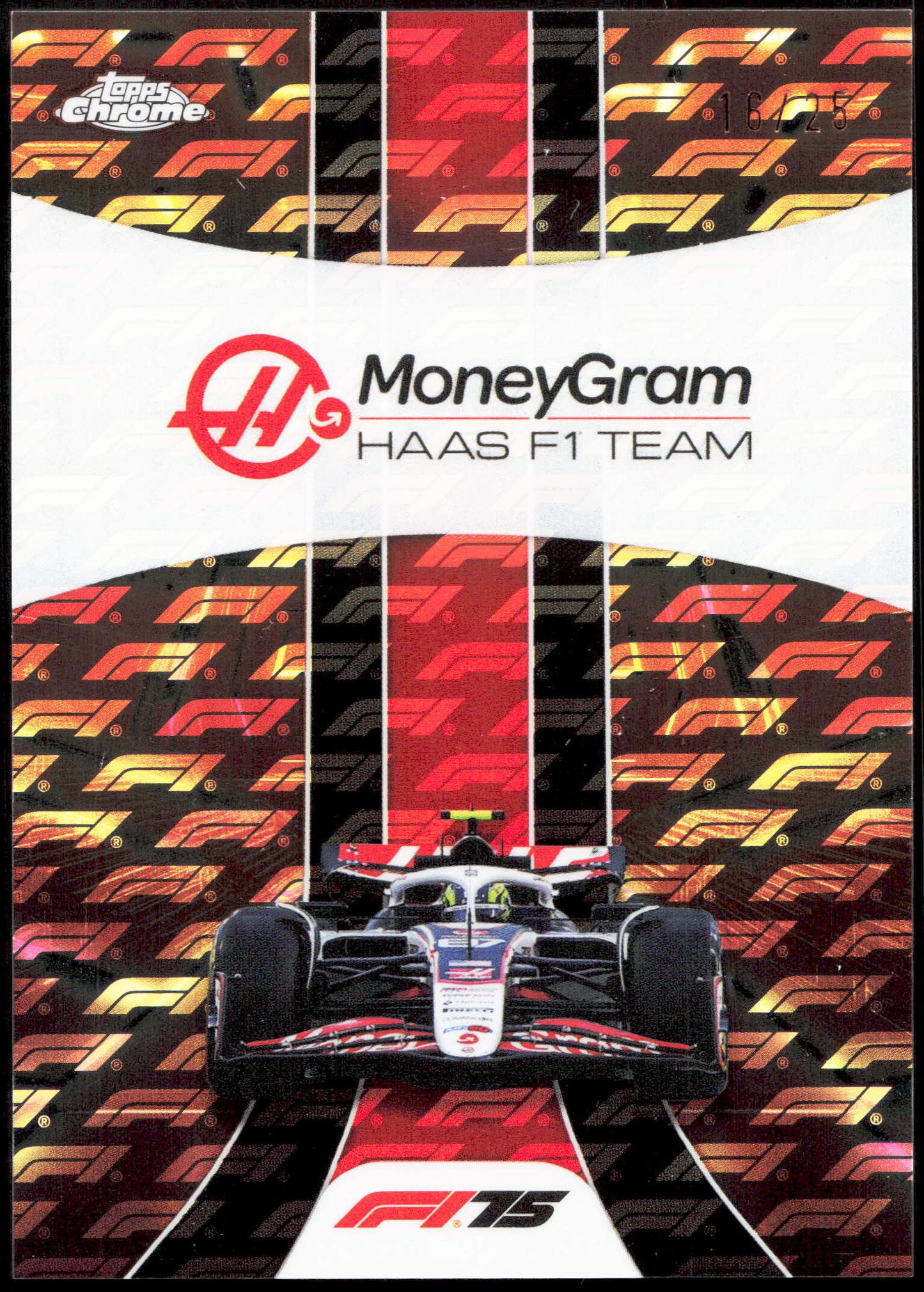 Topps Haas F1 Team 16/25 Orange #180 2025 Chrome Formula 1 Logofractor
