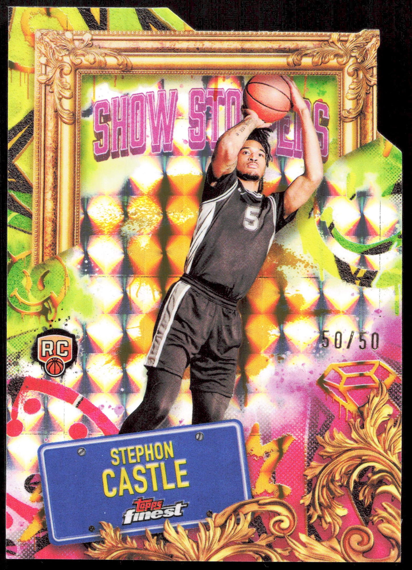 Topps Stephon Castle Show Stoppers Gold Geometric 50/50 RC DIe-Cut S-S5 Finest 2025