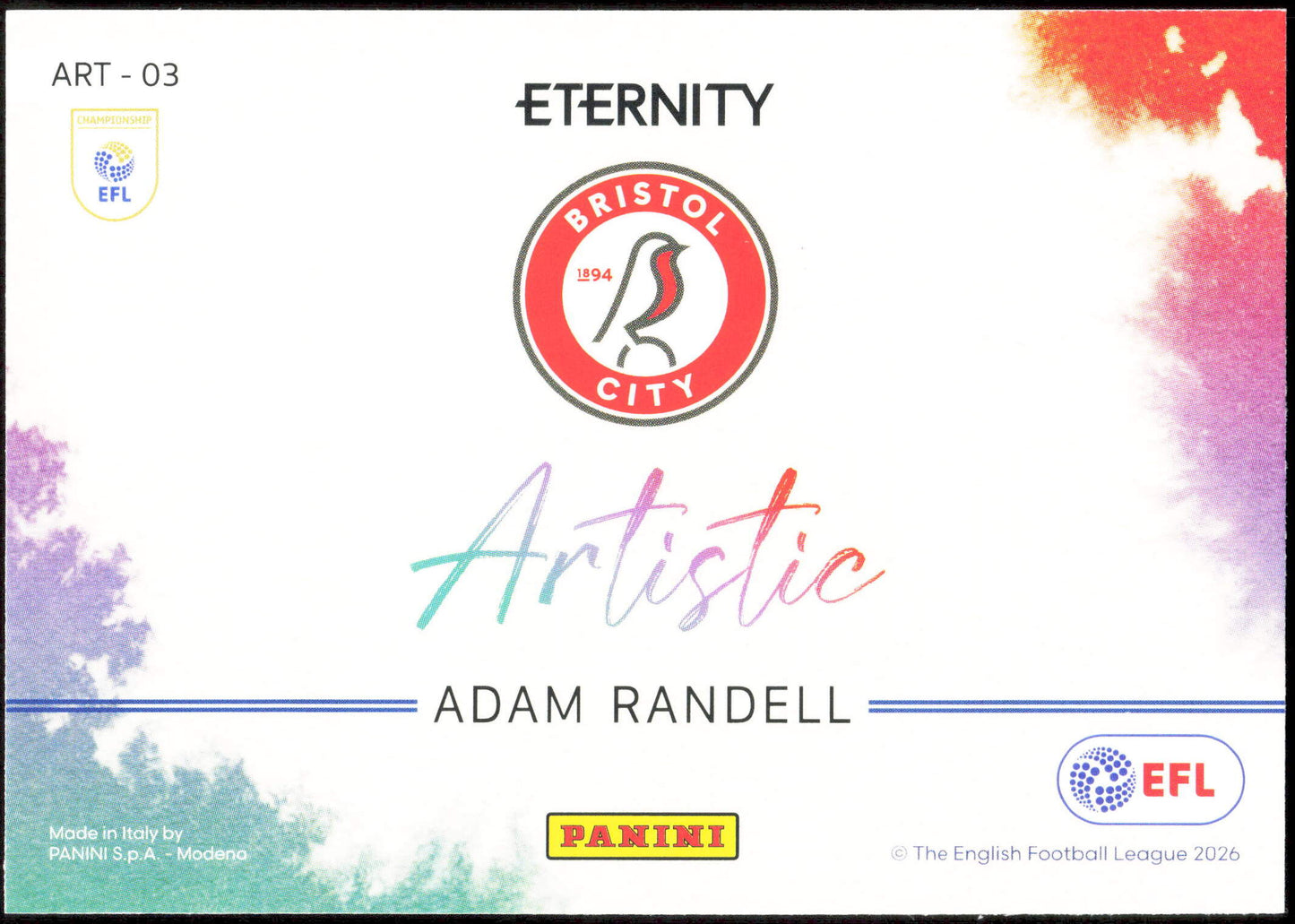 Panini Adam Randell Artistic 04/10 ART-03 Eternity 2026