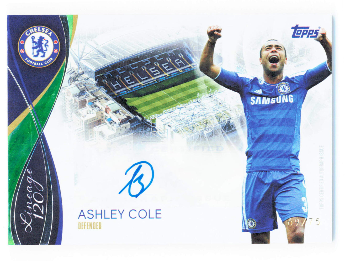 Topps Ashley Cole Autograph 69/75 Bridge Of Dreams BD-AC Lineage Chelsea 120 Year Anniversary 2025