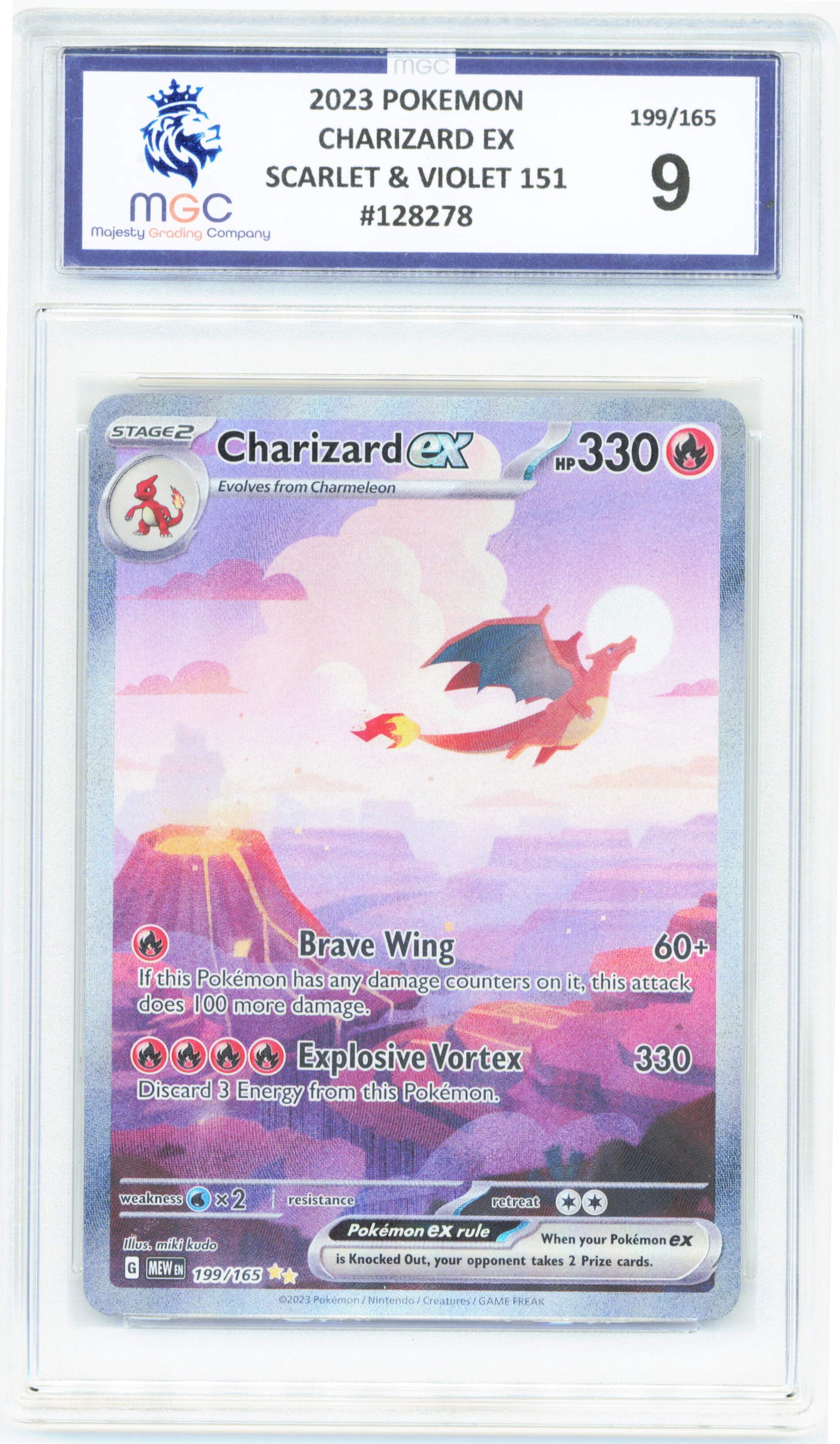 Pokemon Charizard EX 199/165 Special Illustration Rare 2023 151 MGC 9