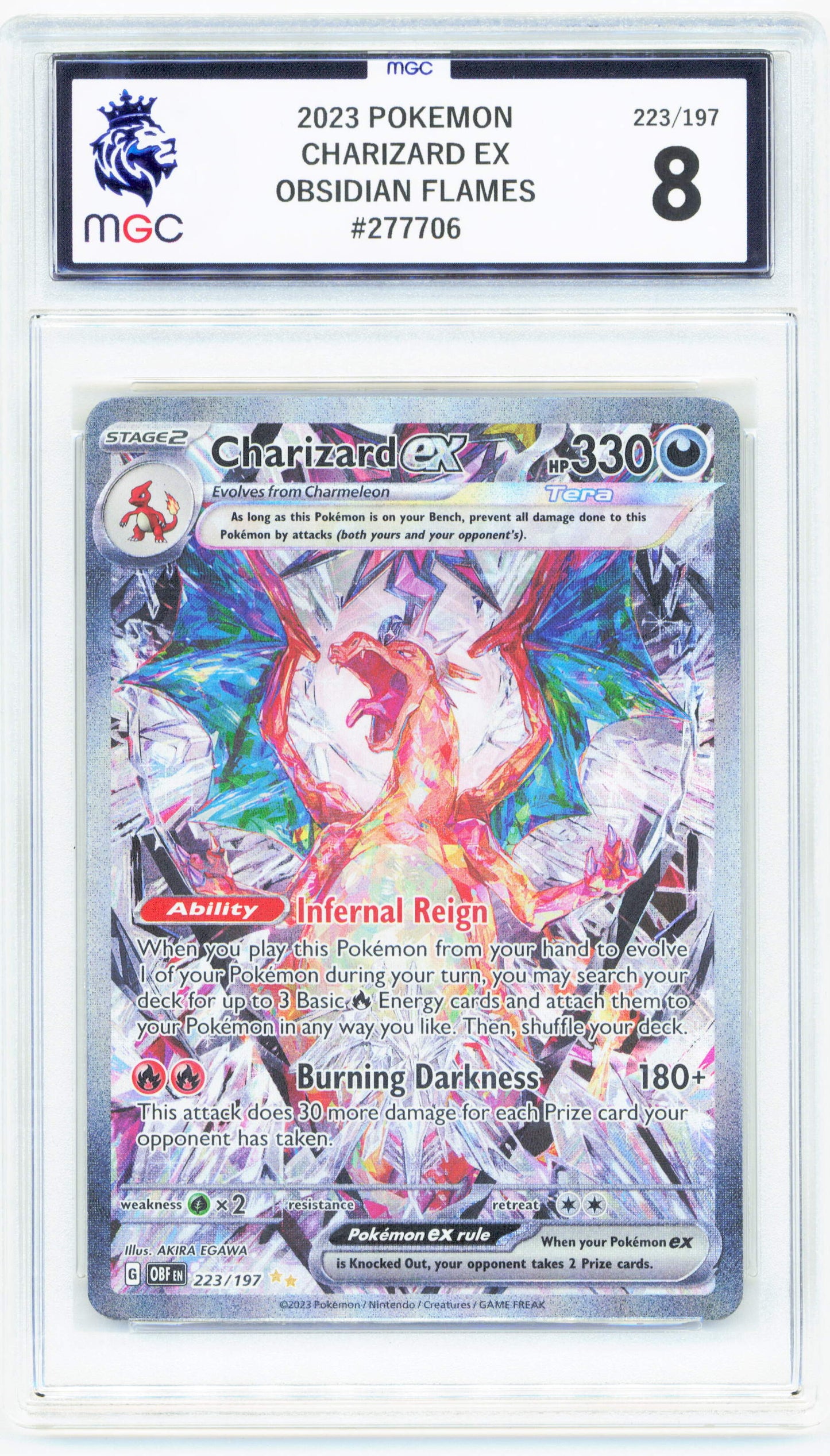 Pokemon Charizard EX 223/197 Special Illustration Rare 2023 Obsidian Flames MGC 8