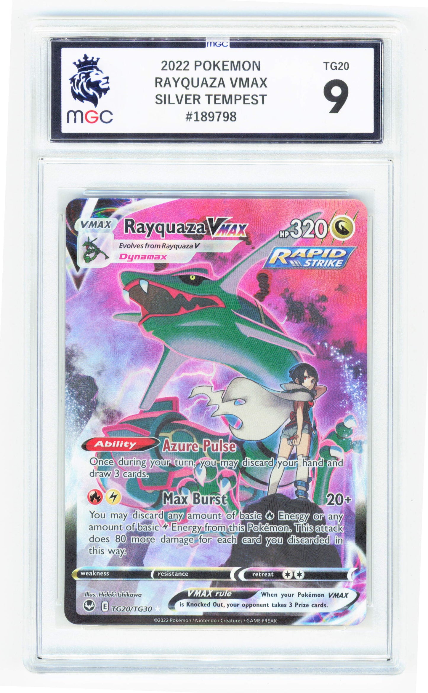 Pokemon Rayquaza VMAX TG20/TG30 Full Art 2022 Silver Tempest MGC 9