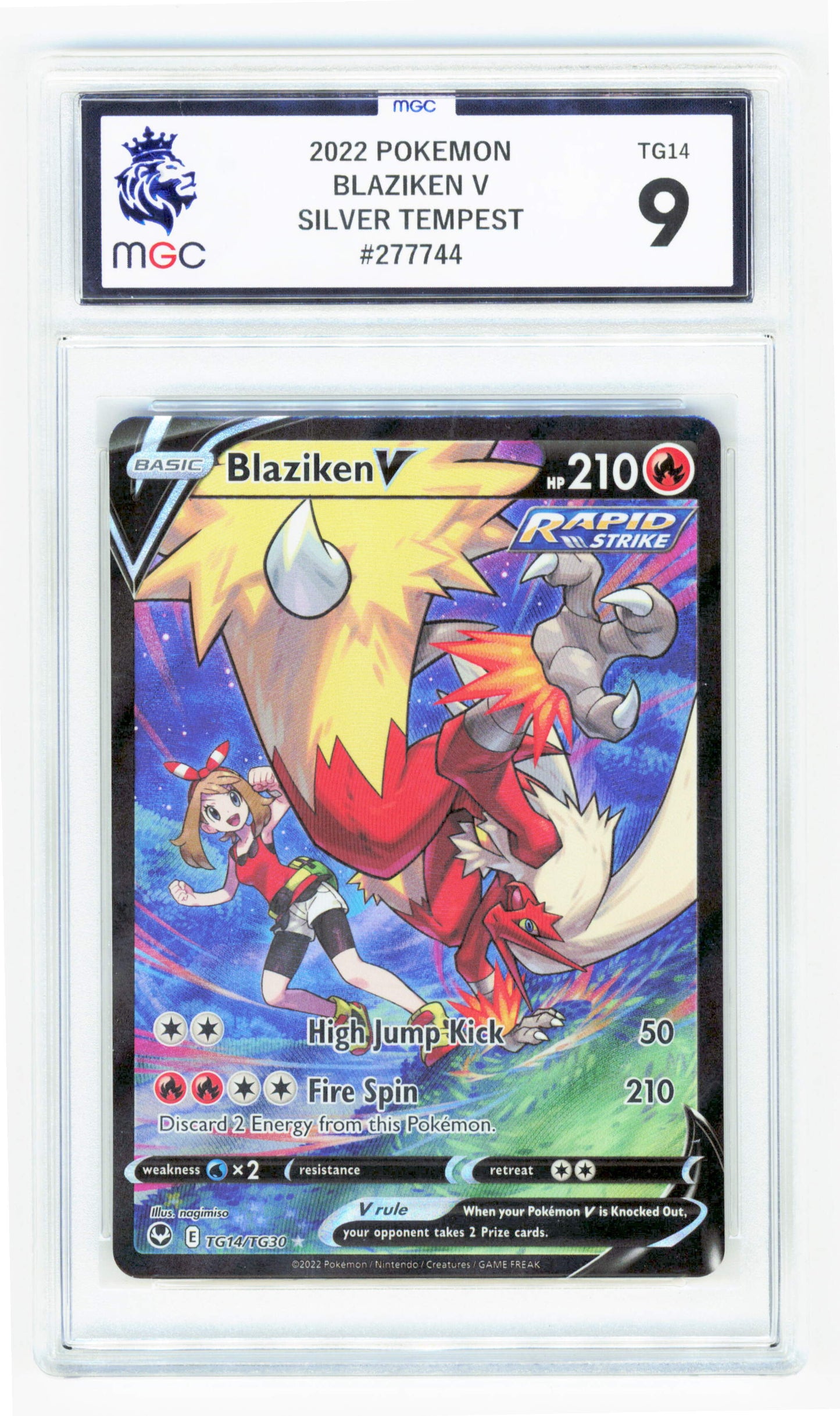 Pokemon Blaziken V TG14/TG30 Full Art 2022 Silver Tempest MGC 9