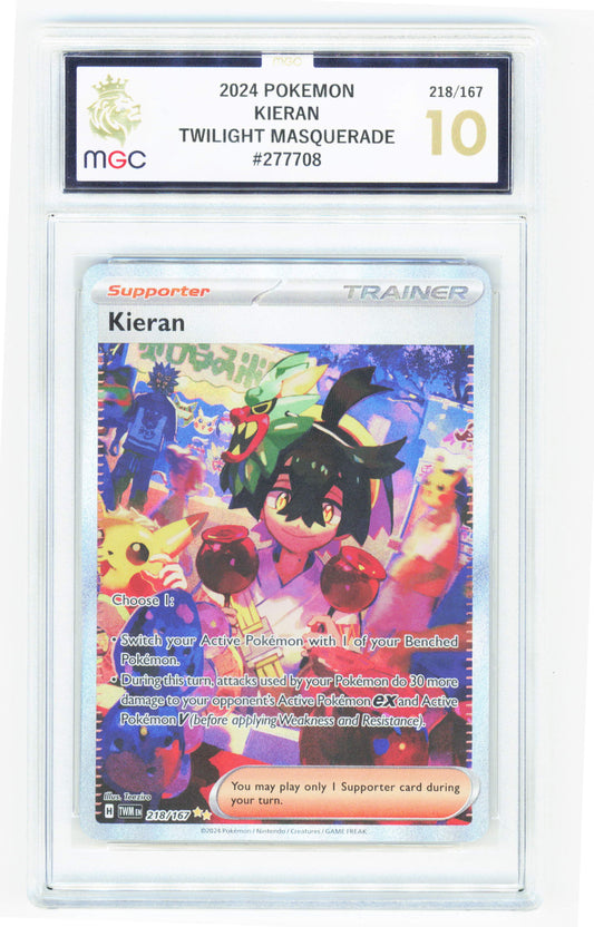 Pokemon Kieran 218/167 Special Illustration Rare 2024 Twilight Masquerade MGC 10